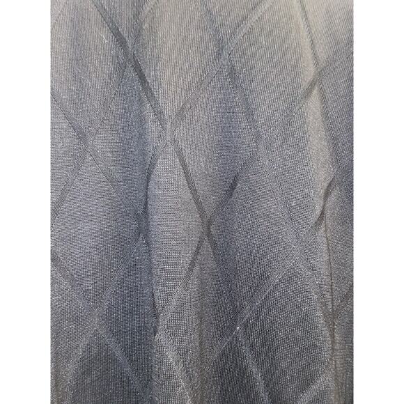 Genelli Men's L Silk Blend Gray Argyle Diamond Black Long Sleeve Sweater - Picture 3 of 4